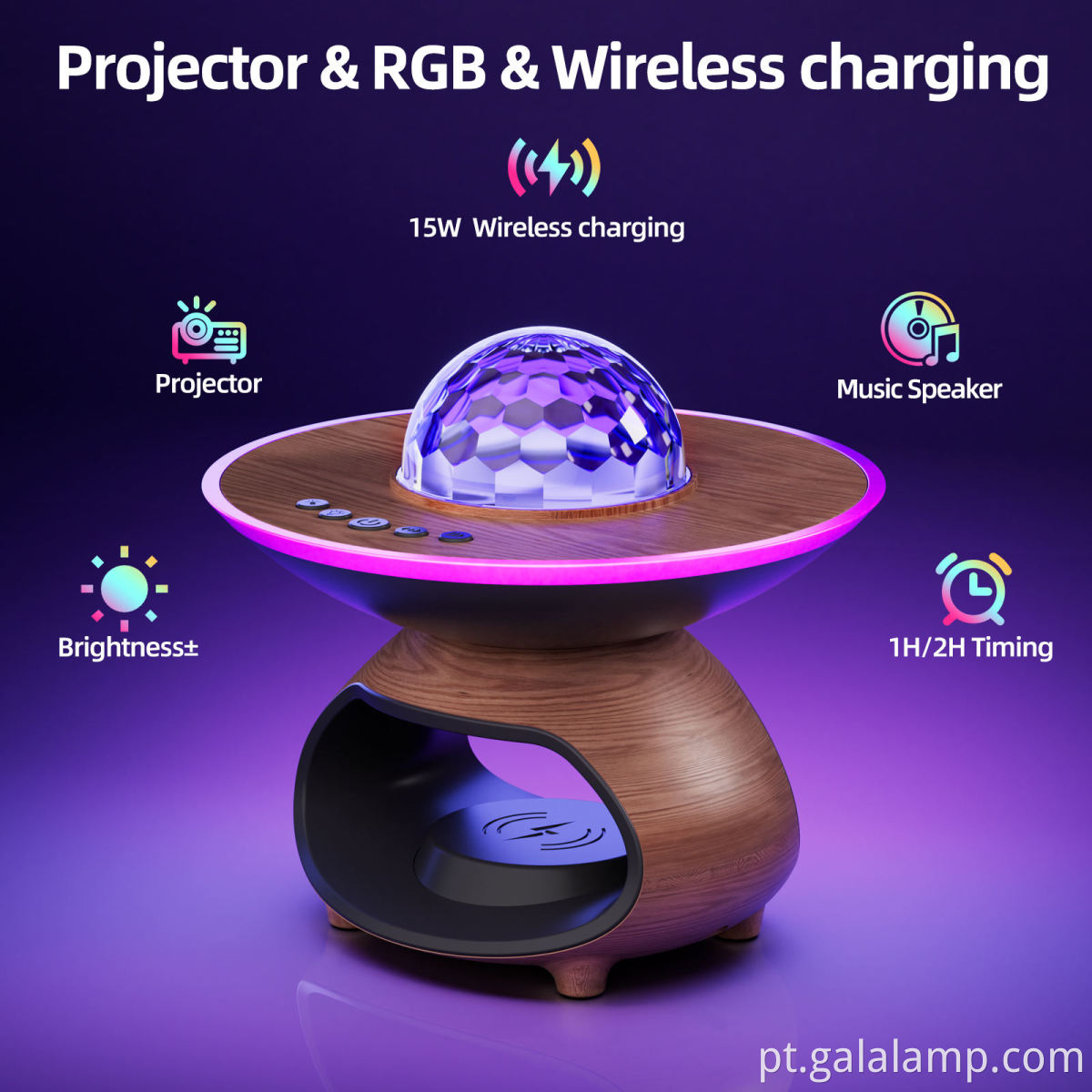 Garden Ambiance Wireless Charging Projector Lamp